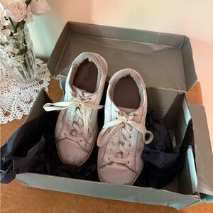 All Saints Beige Suede Sneakers